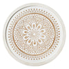 Boho Rustic Farmhouse Wood Framed Wall Medallion - White, Brown (17")